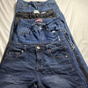 Lot of 4 Distressed Denim Shorts/Jeans Bundle  Skinny Mid Rise Size 4 BL
